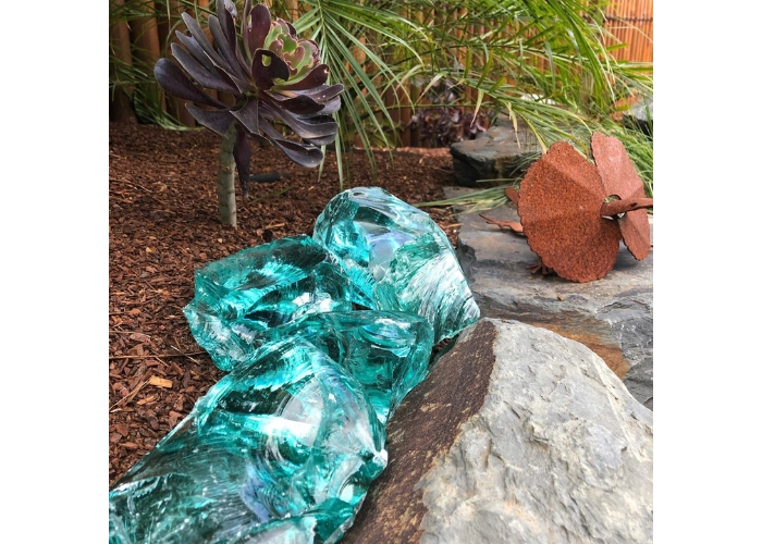 Coloured Glass Rocks for Landscaping Applications by Schneppa Glass