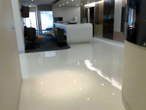 White metallic epoxy floor sales