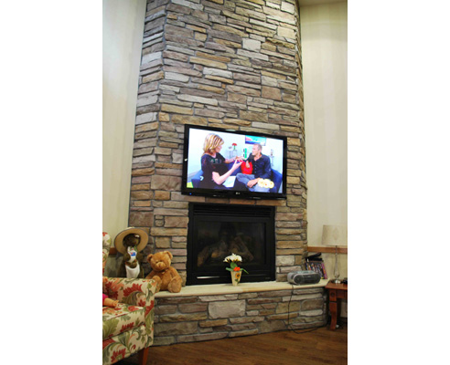 Stacked Cladding Fireplace
