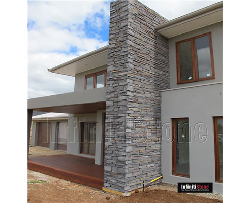 stone cladded feature wall