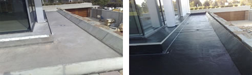 before and after rubber waterproofing
