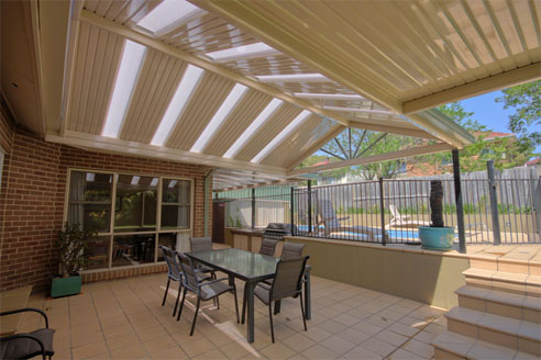 steel framed pergola