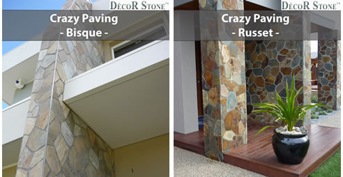 bisque and russet crazy paving