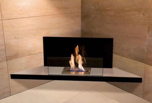 freestanding corner fireplace