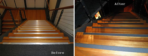 before and after safe grip stair nosing