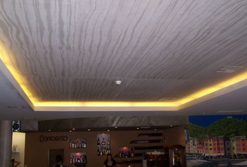 stone veneer ceiling