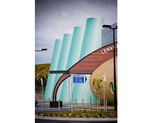 mosaic tile facade at lennox head community centre