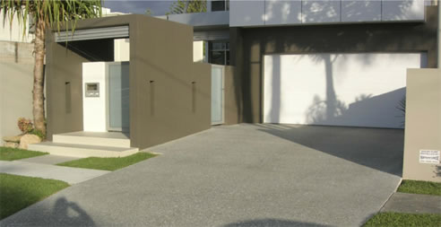 polished concrete driveway