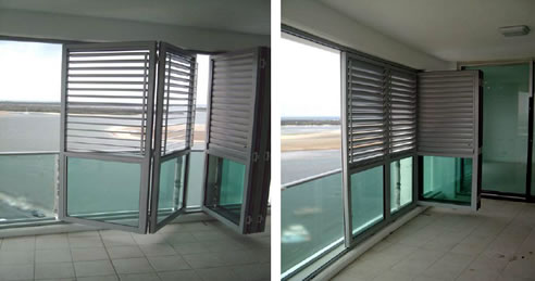 high rise balcony shutters