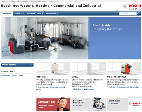 bosch industrial hot water and heating website