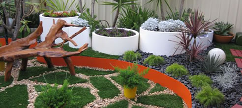 colourful garden edging