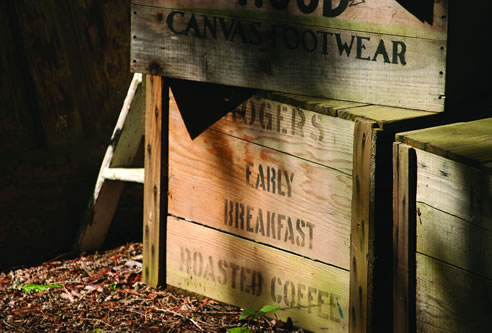 stencilled crates