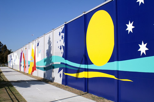 sound panel wall at sydney desalination plant