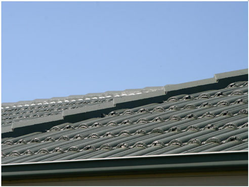 green tiled roof