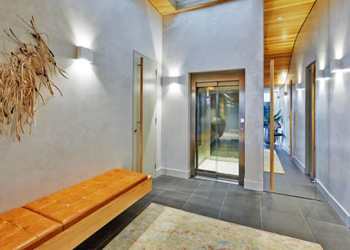 luxurious elevator glass doors