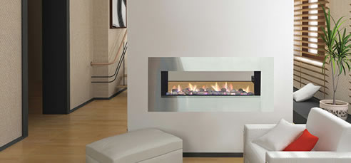 double sided gas fireplace