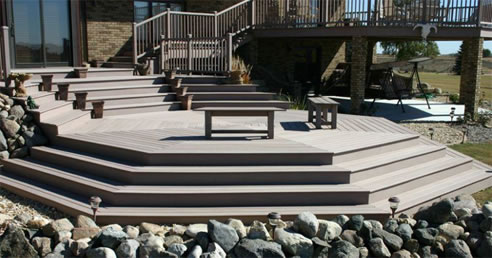 wood composite podium deck