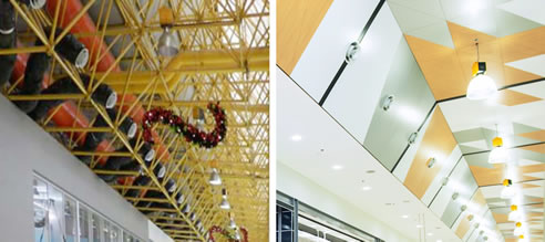 shopping centre ceiling lining