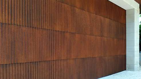 brown rust textured garage door