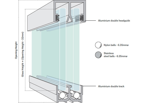 Ball Bearing Glass Track Systems from Cowdro