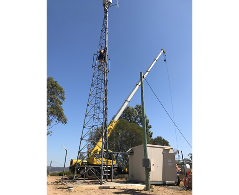 crane for telecommunications tower
