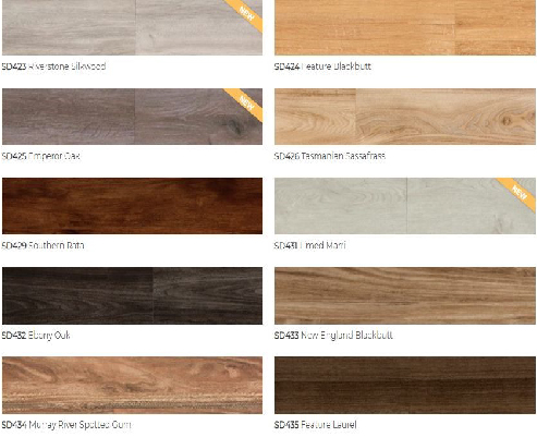 Wood Grain Modular Luxury Vinyl Plank Options