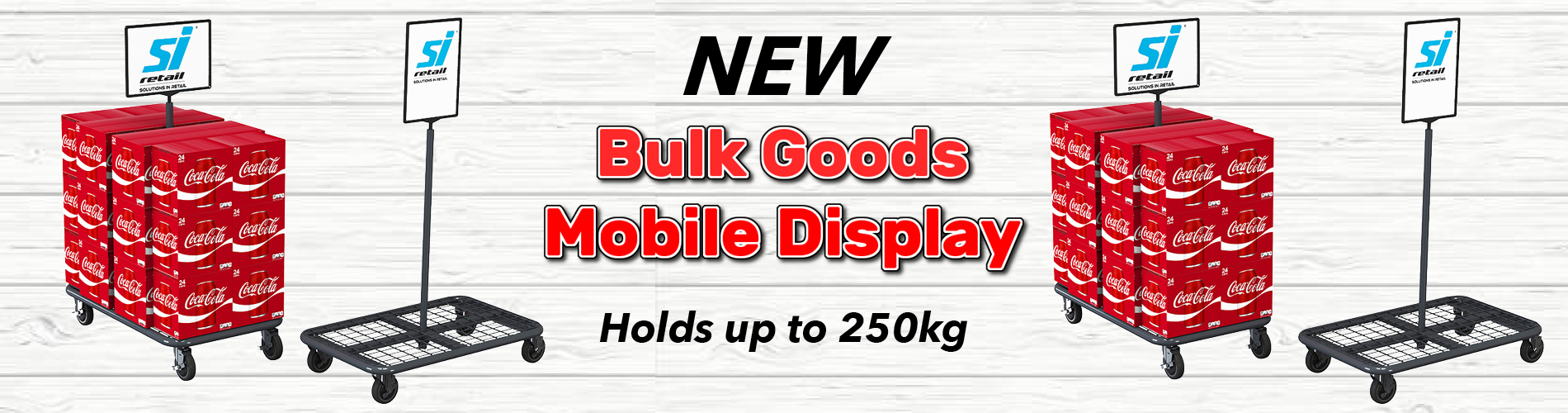 Strong and durable bulk goods mobile display