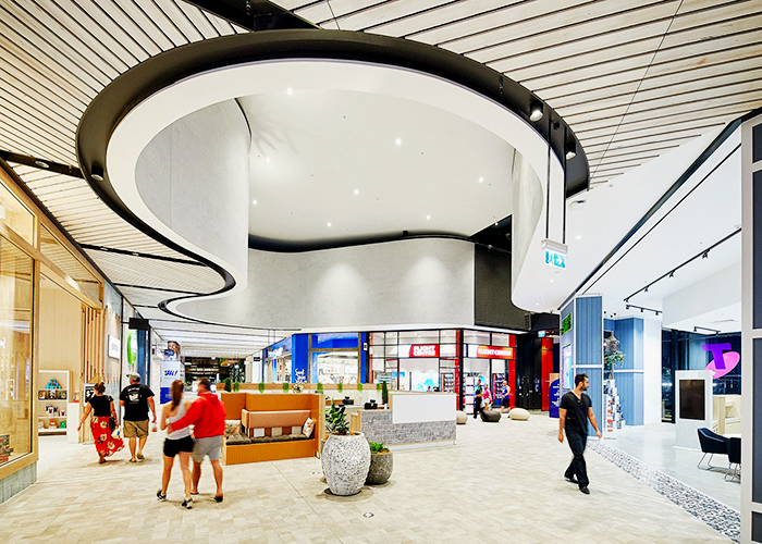 Driftwood Slatted Ceiling for Coastal Shopping with SUPAWOOD