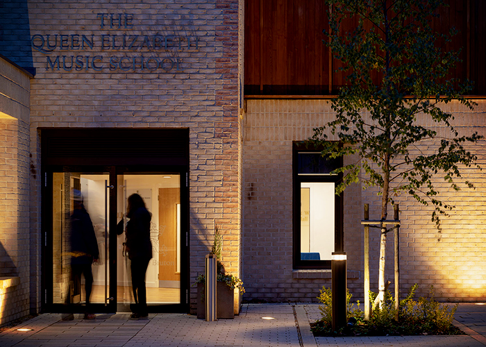 Modern Bollard Illumination for Historical School by WE-EF