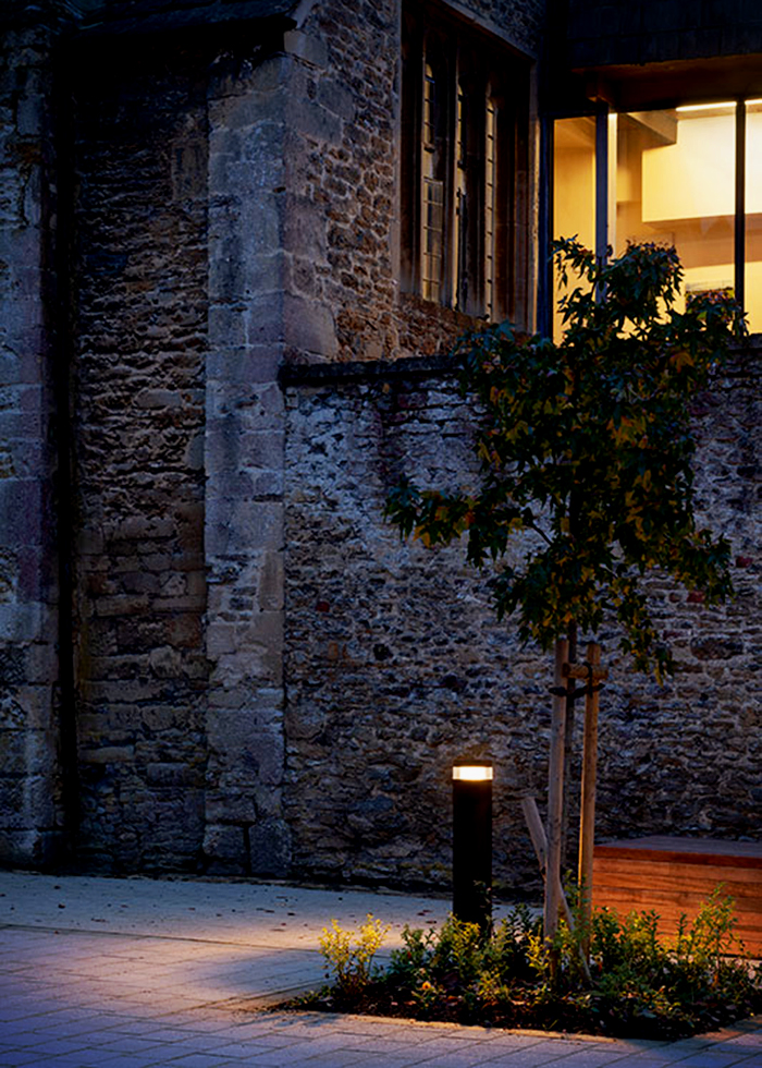 Modern Bollard Illumination for Historical School by WE-EF