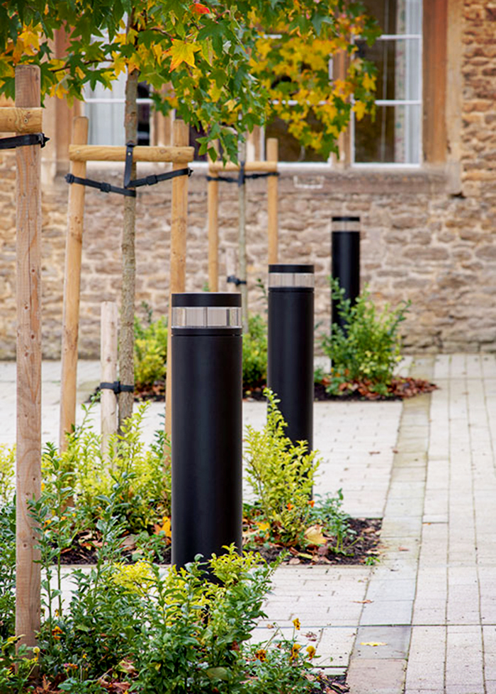 Modern Bollard Illumination for Historical School by WE-EF