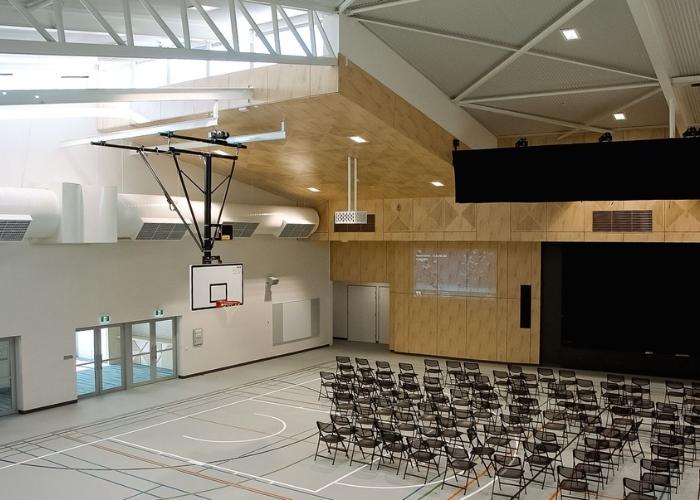 Decorative and Acoustic Panels for College Gymnasiums by Supawood 