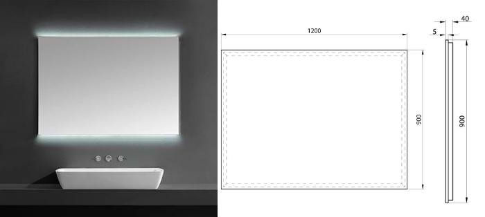 LED Backlit Mirror with Defogger by Tilo Tapware