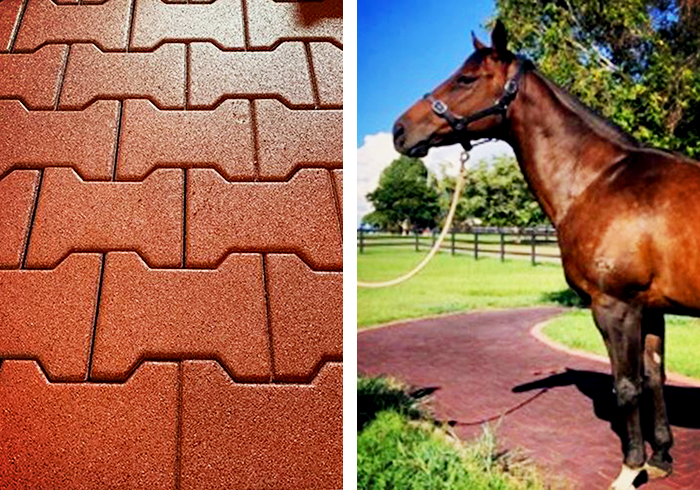 Interlocking 4008 Recycled Rubber Horse Pavers by Sherwood Enterprises