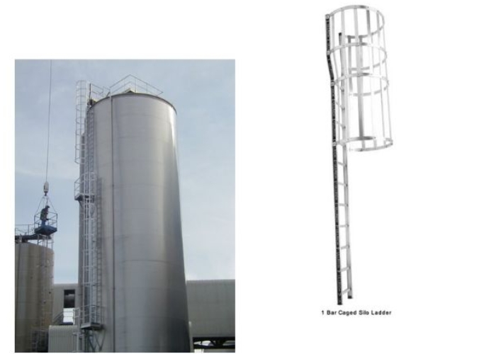 Cage Ladders for Silos by Ullrich Aluminium