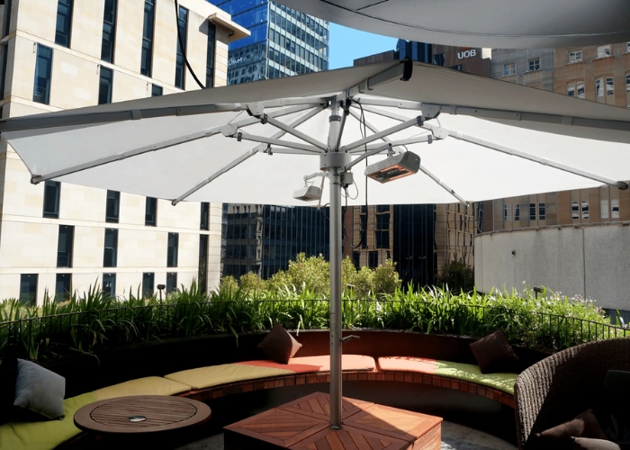 Commercial Heaters for Outdoor Umbrellas by Instant Shade Umbrellas