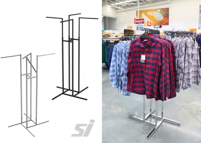 4 Way Clothes Rack for Retail Shops by SI Retail
