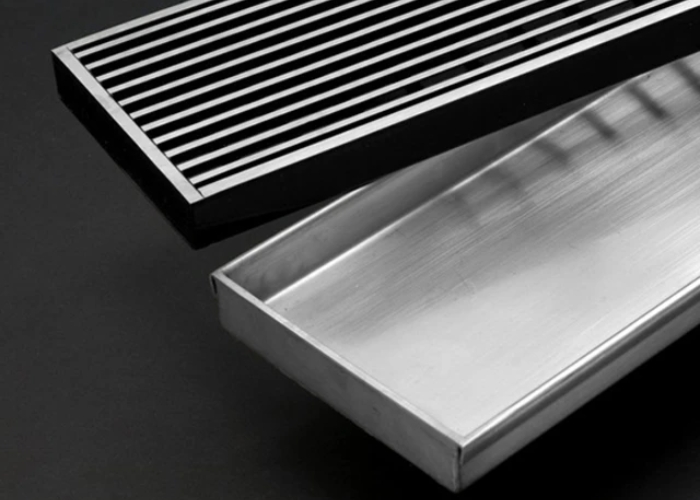 Bathroom Linear Floor Trough with Grating by Stoddart
