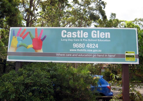 photographic quality sign for castle glen day care