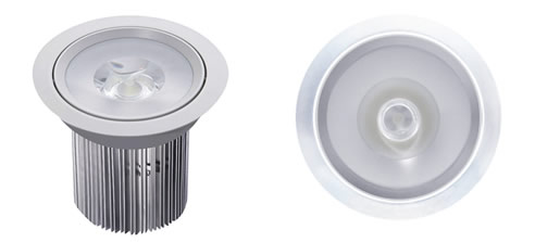 led downlight d900 front and side view