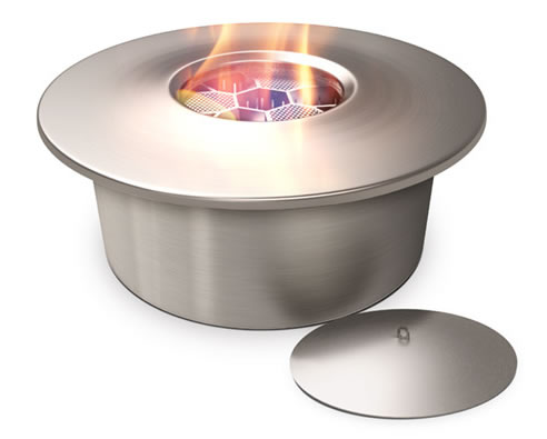 round outdoor steel burner