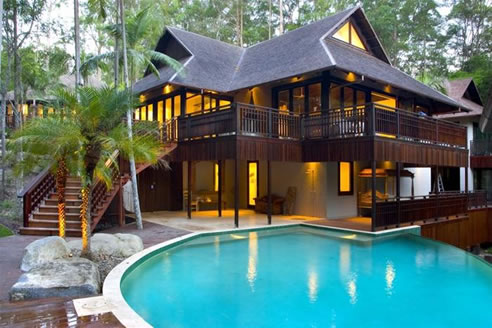 house with timber staircase and verandah