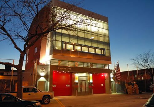 metal screened building frontage