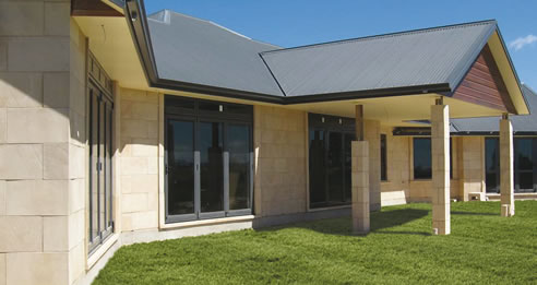 timbercrete stone look cladded house