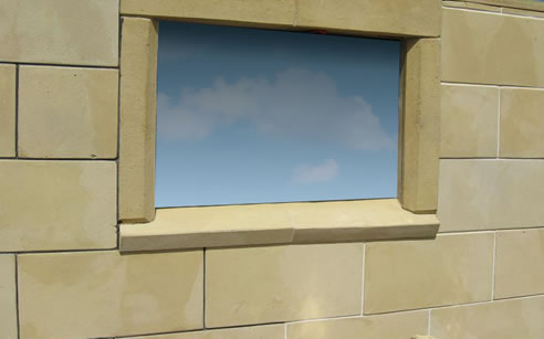 timbercrete panels fixed around window opening