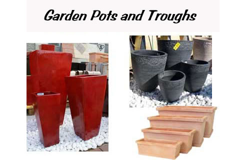 garden pots and troughs