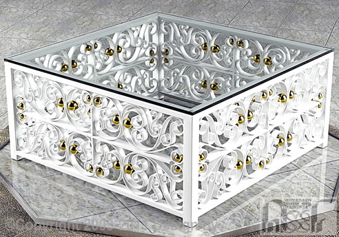 square scroll work coffee table