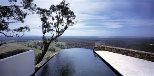 infinity pool with stone surround