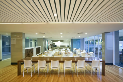 acoustic slatted ceiling panels