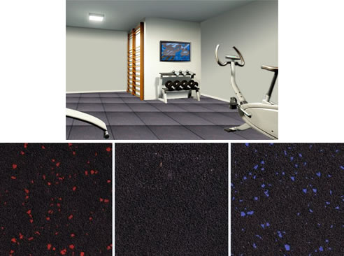 recycled rubber gym tiles